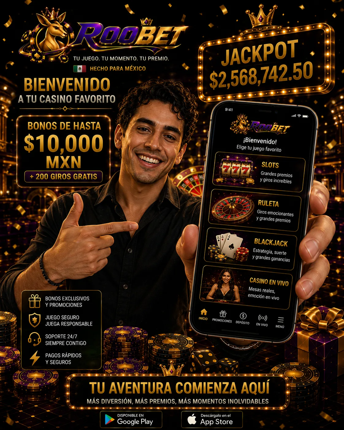 Entrada a juegos de casino y premios